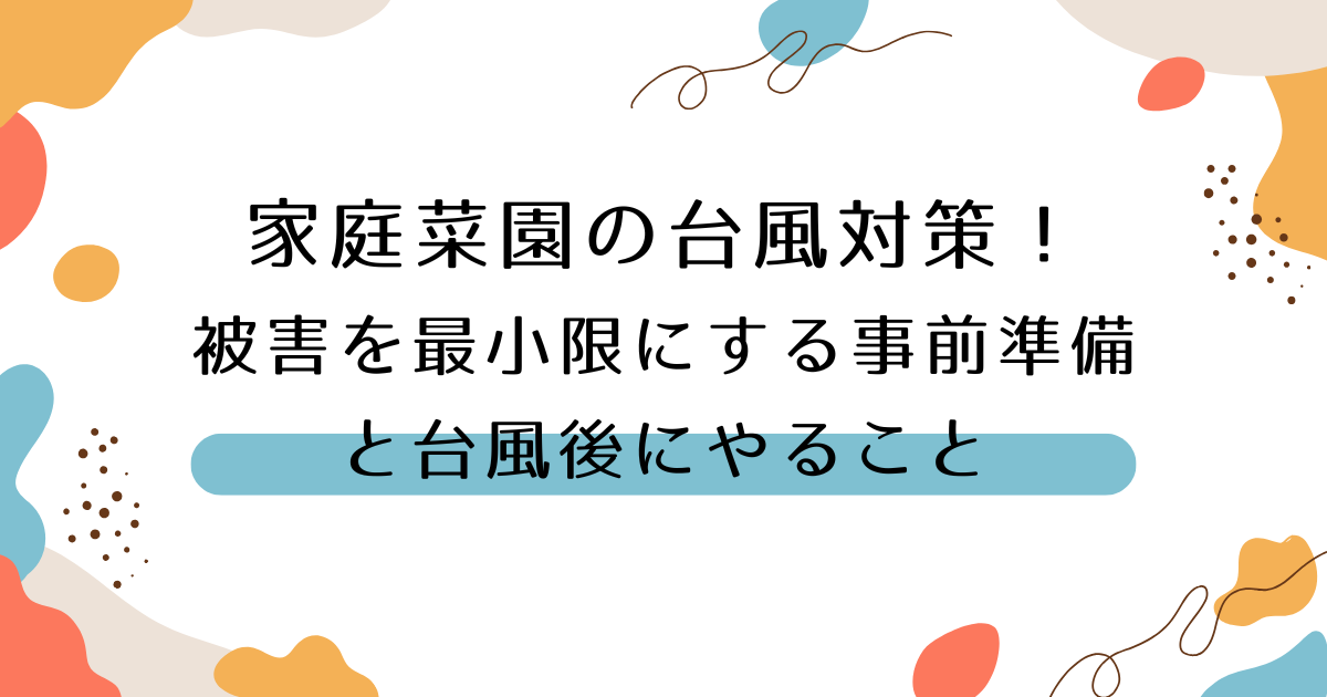 家庭菜園の台風対策！被害を最小限にする事前準備と台風後にやること