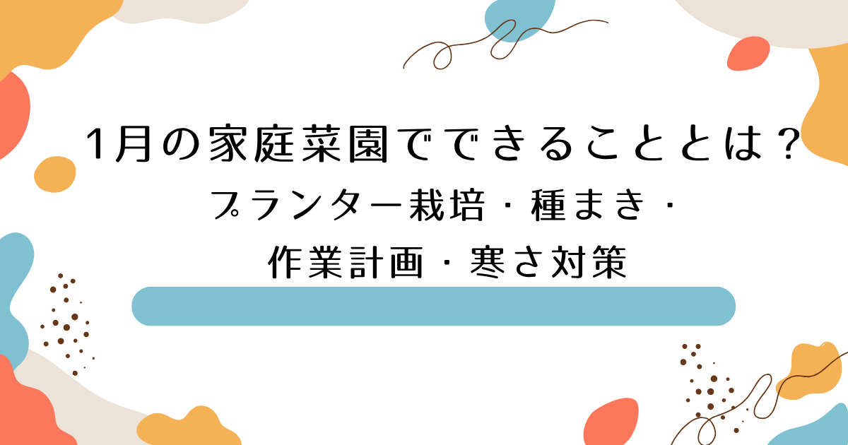 1月の家庭菜園でできることとは？プランター栽培・種まき・作業計画・寒さ対策